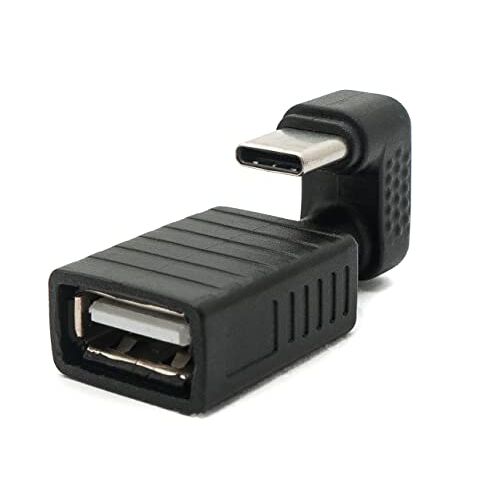 SYSTEM-S Adaptateur USB 3.1 U Turn 180° Type C mâle vers 2.0 Type A Femelle Noir