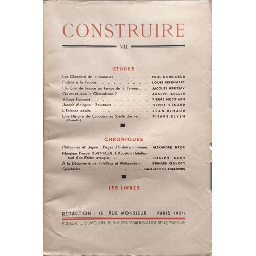 Construire Vii - Études Chroniques Les Livres