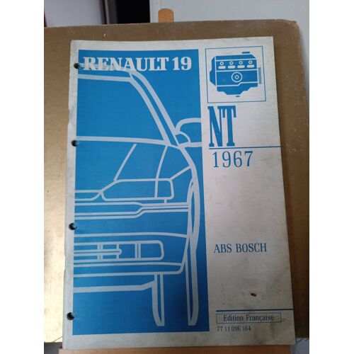 Manuel D’Atelier Nt 1967  Mr 293 Renault 19 R19 Phase 2 Abs Bosch