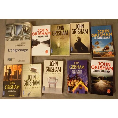 Lot 10 John Grisham Le Client / Le Dernier Juré / La Cas Fitzgerald / L'Informateur / Le Couloir De La Mort / L'Accusé / L'Idéaliste / L'Engrenage / Pas De Noel Cette Année / Le Droit Au Pardon