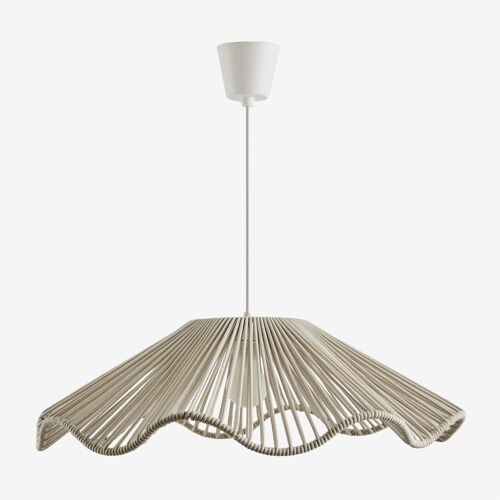 Suspension en fer et corde tressée Kirinda Tapioca Beige