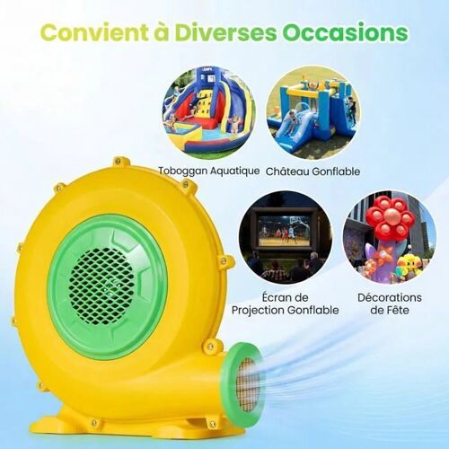 Souffleur Electrique 680W - COSTWAY 4 Piquets de Sol, Pompe à Air Portable, Ventilateur pour Château Gonflable,Toboggan Aquatique