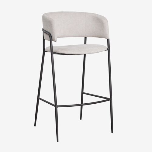 Tabouret haut rembourré Nalon Noir ¿75 cm