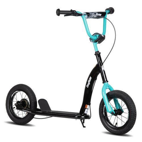Trottinette Joystar Pour Enfants Dès 5 Ans, Adolescents Et Jeunes, Trottinette Légère Avec Guidon Réglable, 2 Roues Pour Garçons Et Filles, Roues Gonflables 12 Pouces, Frein À Tambour Arrière, Noir
