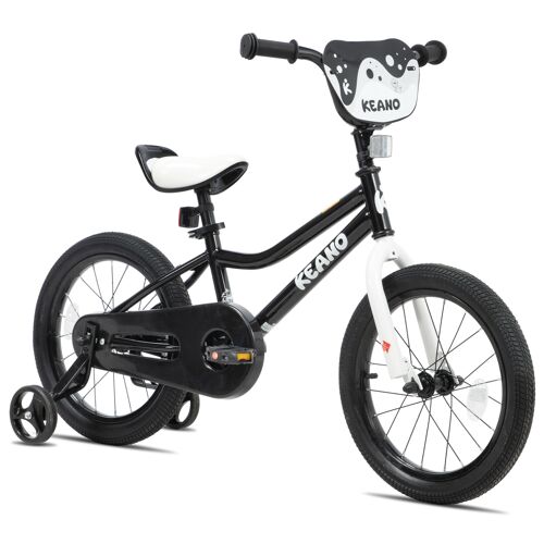 Vélo Enfant Keano Pour Garçons Et Filles De 4 À 7 Ans, 16 Pouces Style Bmx Avec Roulettes Stabilisatrices, Noir