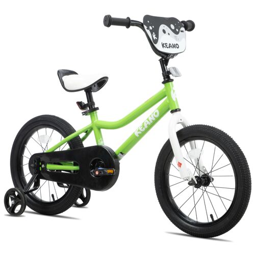 Vélo Enfant Keano Pour Garçons Et Filles De 2 À 4 Ans, 12 Pouces Style Bmx Avec Roulettes Stabilisatrices, Vert