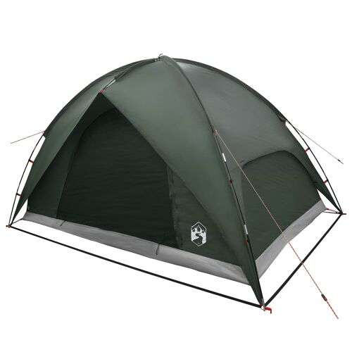 Vidaxl Tente De Camping Avec Un Abri Imperméable Dôme Vert Armée