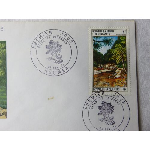 Enveloppe 1er Jour " Paysage De La Côte Ouest" - Poste Aérienne - 23/02/1974