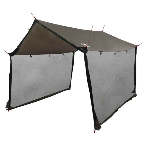 Vidaxl Tarp De Camping Avec Murs En Maille Marron Gris