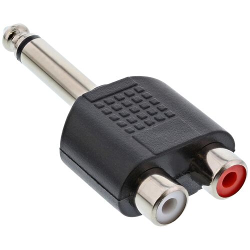 InLine 99339 changeur de genre de câble 6.3mm jack male mono 2xCinch Noir
