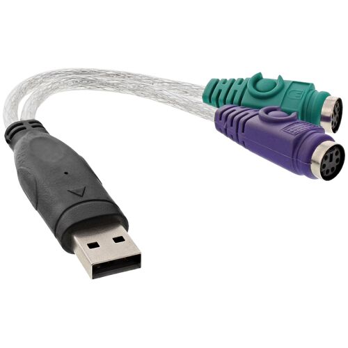 InLine 33386 changeur de genre de câble 2x 6-p Mini-DIN USB A Transparent