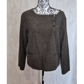 Pull Clivianobili Taille 40/L Gris Anthracite Workwear Boutons Epaule