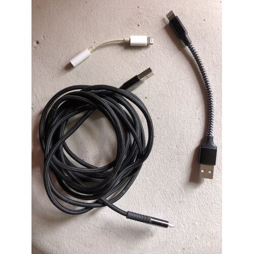 Câbles de chargeur iphone 3m + 15cm + adaptateur écouteurs filaires