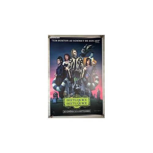 Beetlejuice Beetlejuice De Tim Burton Avec Michael Keaton, Winona Ryder... - Affiche Originale De Film Format 120 X 160 Cm