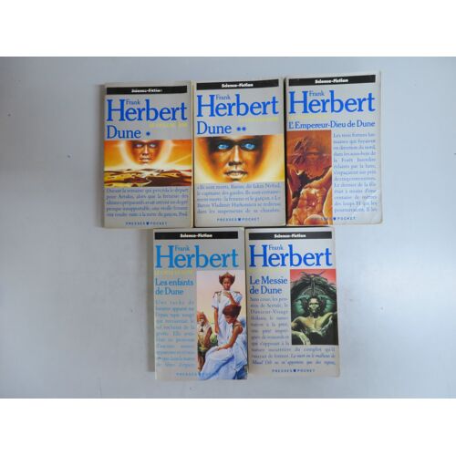 Lot De 5 Livres . S.F. / Cycle De Dune . Tomes 1.2.3.4.5. / Frank Herbert / Editions Presses Pocket