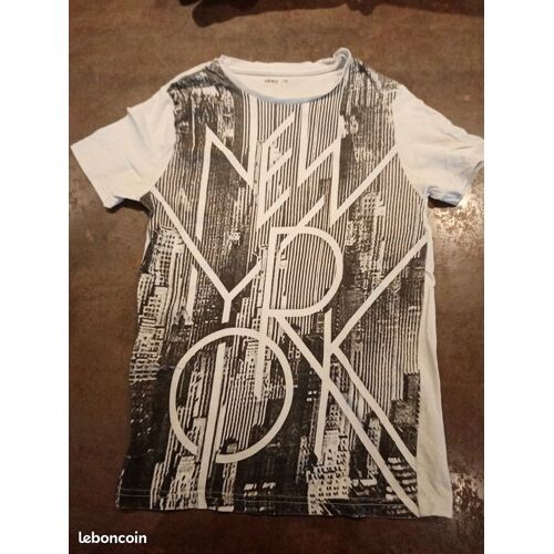 T Shirt Mc Blanc Gris Garçon 12 Ans Gemo