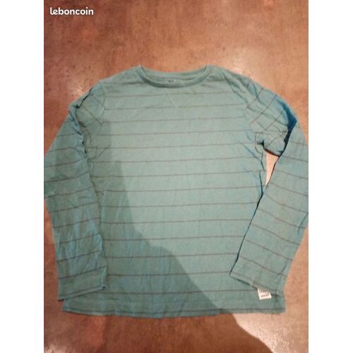 T Shirt Ml Rayé Vert Garçon 10 Ans Kiabi Très Bon État