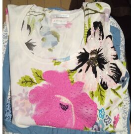 Pull Femme - " Max Et Jenny " - En Viscose - Motif Floral - A Paillettes - Manches Longues  - Taille L