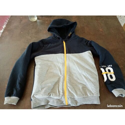 Blouson Polaire Bleu Gris Garçon 12 Ans Pepperts