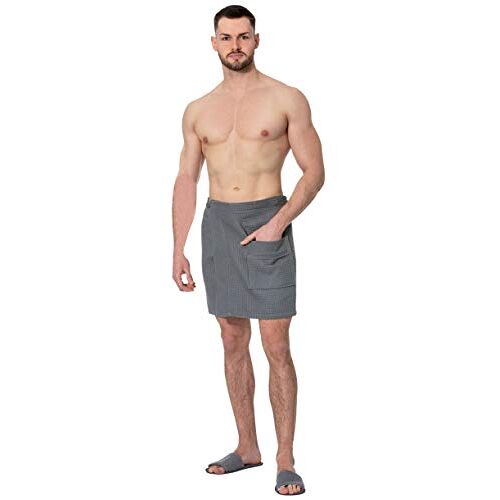 Zollner Kilt De Sauna Pour Hommes, Coton, 200g/M², 44x120 Cm, Piqué Gaufré
