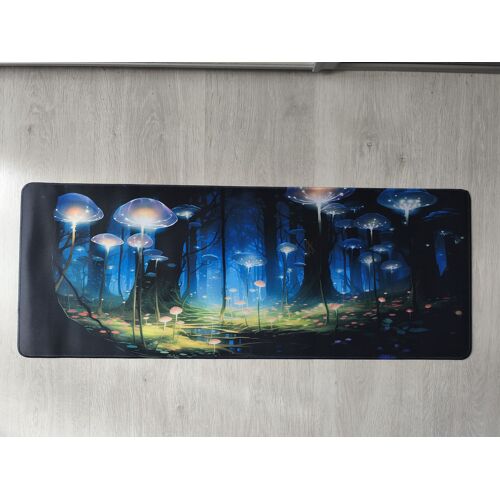 Grand Tapis de Souris Fôret Enchantée - Dimension 80*30 Cm - Bord Cousus