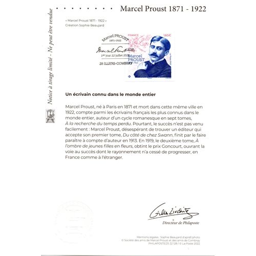 Notice Philatélique Marcel Proust