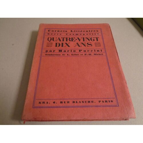 Mario Puccini Quatre Vingt Dix Ans Édition Simon Kra 1927