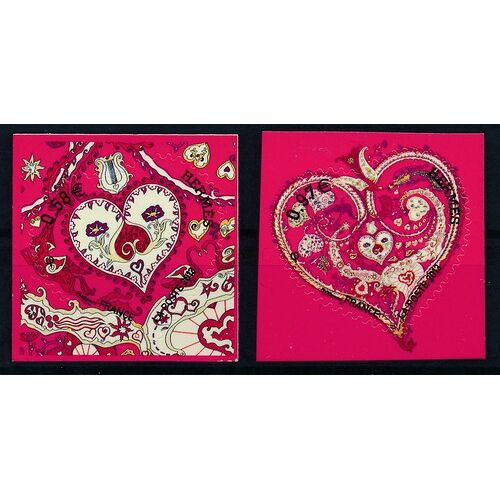 Saint Valentin : "De Tout Coeur" Hermès La Paire Année 2013 Autoadhésifs N° 787 788 Yvert Et Tellier Luxe