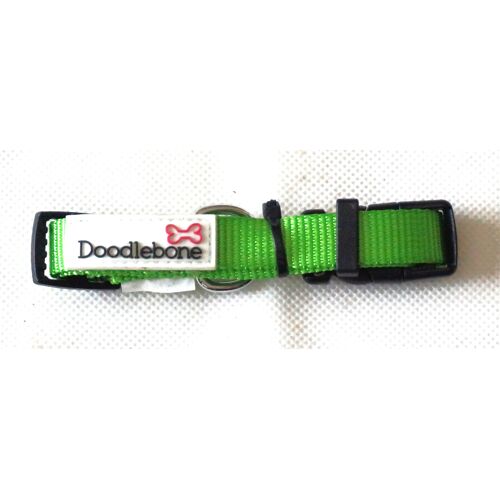 Collier En Tissu Nylon Doodlebone Vert Fluo Taille Xs.(9 Kg 20 À 26 Cm Maxi).