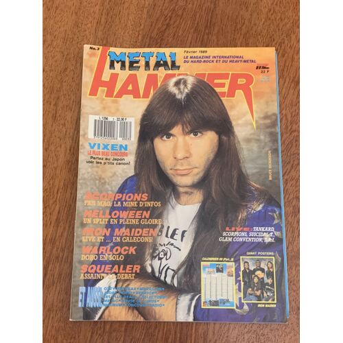 Métal Hammer Nº3 Février 1989 - Iron Maiden Avec Poster