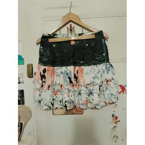 Jupe Bleue Foncée/Multicolore 36 S Desigual.