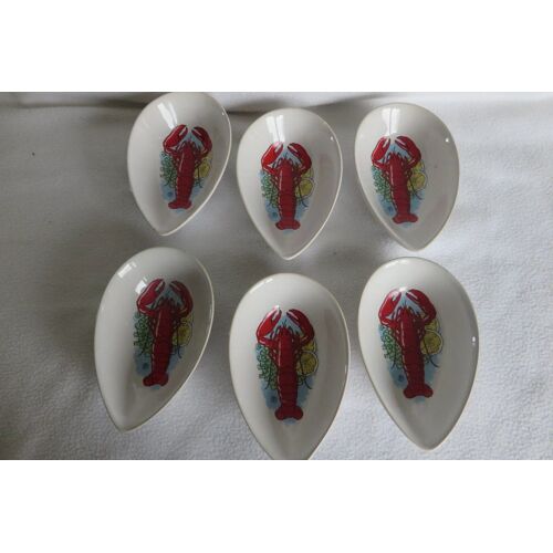 6 Coupelles À Avocat Motif Homard