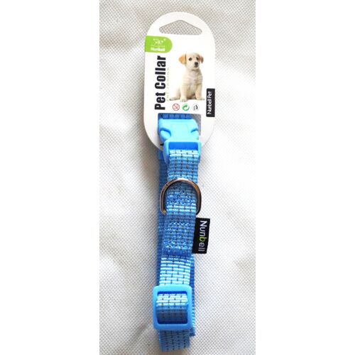 Collier En Tissu Nylon Fluo Nunbell Pour Chien Taille L. (18 Kg 35 À 50 Cm Maxi).