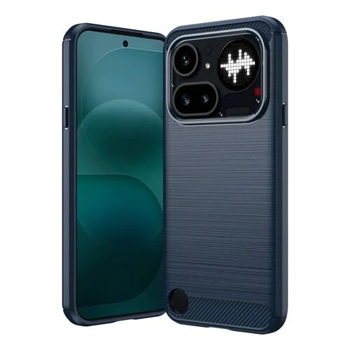Coque pour Nothing Phone (4a) Pro - housse etui silicone gel carbone + film ecran - BLEU FONCE