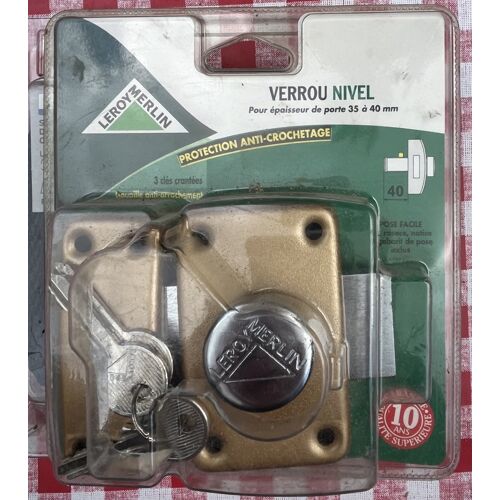 Verrou NIVEL pour porte de 35 à 40 mm (Leroy Merlin)
