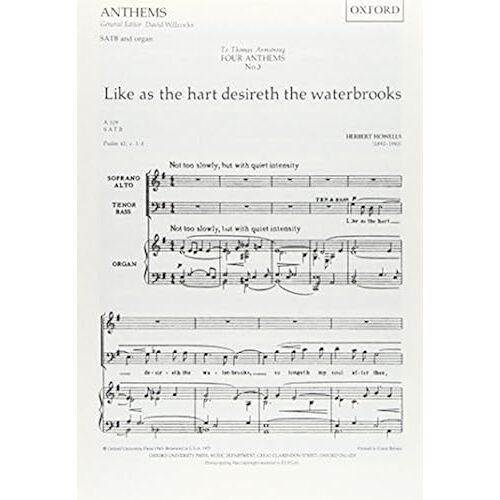 : Like As The Hart Desireth The Waterbrooks(S,A,T,B,Org): //