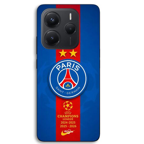 Coque Pour Xiaomi Redmi Note 14 5G PSG Logo Champion double legend nike rouge et bleu Maniacase
