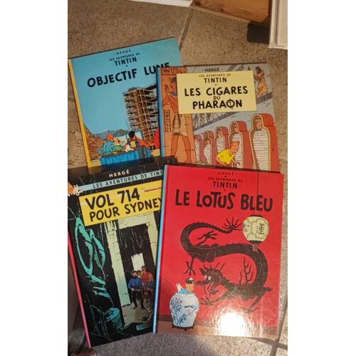 4 Bd Tintin Lotus Bleu Vol714 Objectif Lune Cigares Du Pharaon