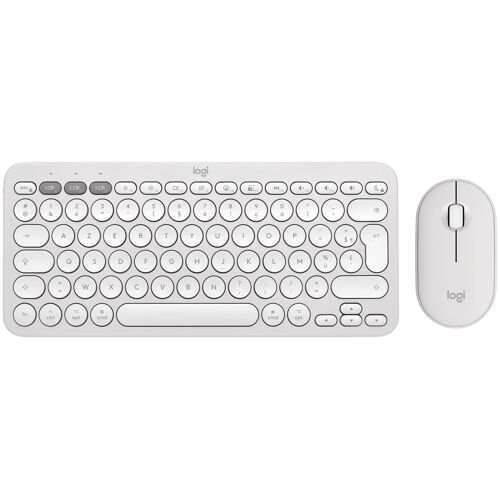 Logitech Pebble 2 Combo Pack clavier souris Universel RF sans fil + Bluetooth QWERTY US International Blanc