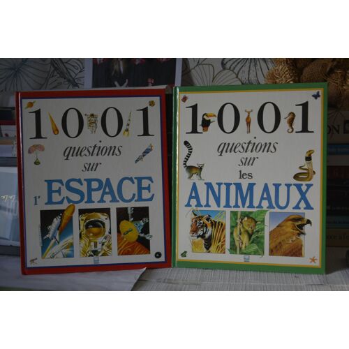 Lot De 2 Livres "1001 Questions Sur L'Espace Et Les Animaux"