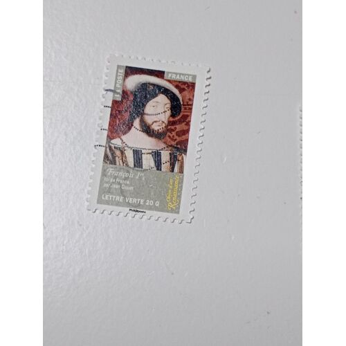 France Timbre Lettre Verte 20g Autoadhesif Oblitéré Yvert N° 1013 François 1er, Roi De France Par Jean Clouet De 2014