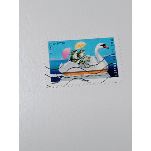 France Timbre Lettre 20g Autoadhesif Yvert N° 987 Grenouilles Et Cygne Oblitéré De 2014