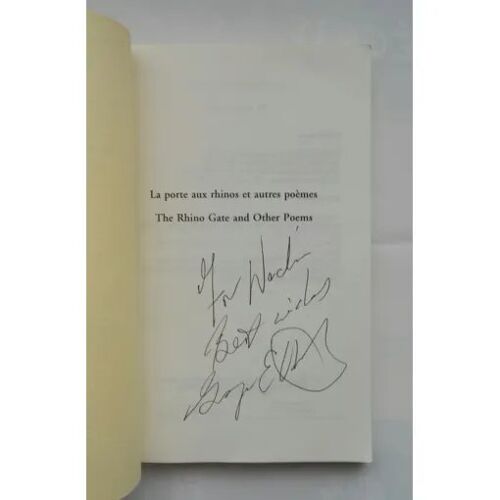 George Ellenbogen La Porte Aux Rhinos Et Autres Poèmes Avec Un Envoi Autographe Signé 1997 L'harmattan