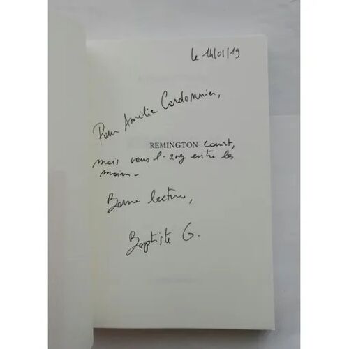 Baptiste Gourden Remington Avec Un Envoi Autographe Signé 2019 Albin Michel
