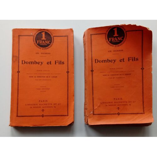 Dombey Et Fils Tome Deuxième Et Tome Troisième, Charles Dickens, Librairie Hachette Et Cie 1909