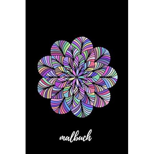Malbuch: Blanko Malbuch Fuer Erwachsene & Jugendliche - Skizzenbuch Zeichenbuch Blankobuch- Tagebuch Zum Selbst Gestalten - 6x9 (Ca. Din A5) - 100 Seiten Weisses Papier - Soft Cover Mandala Design B