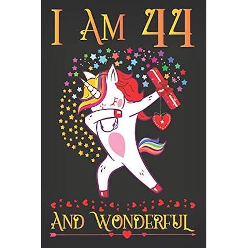 I Am 44 And Wonderful: Cute Unicorn Activity Journal Notebook, Composition Sketchbook For Women, Diary Keepsake For Women And Men, 44th Birthday Gifts For Her, A Happy Birthday 44 Years Old Gift Adult