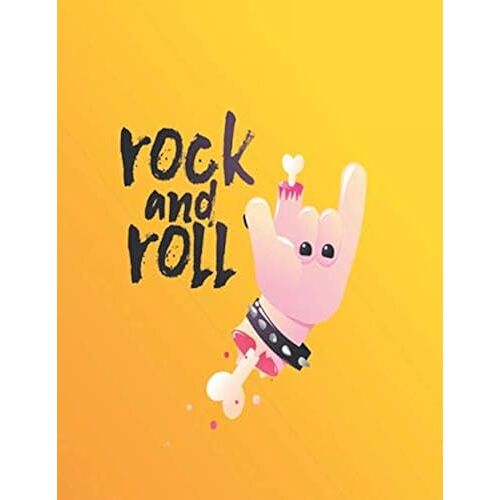 Rock And Roll: Large Lined Notebook With Page Number And Date, Ideal For Organization, Daily Planner, Journal, Taking Notes, Diary / Music, Party, Hand, Horns, Sign, Cartoon, Skull, Skeleton, Funny, M