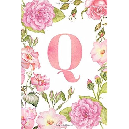 Q: Monogram Initial Journal Notebook For Women And Girls Watercolor Floral 6x9 120 Dotted Grid Pages