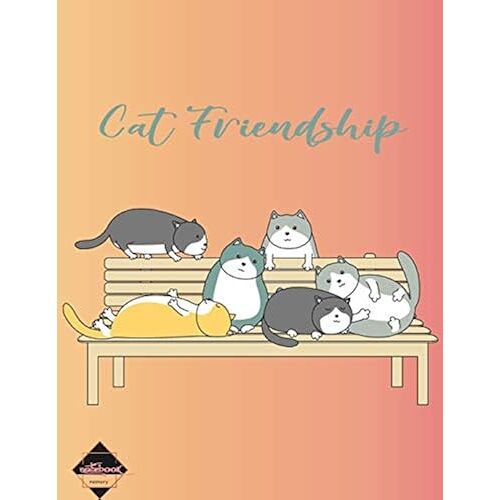 Notebook: Cat Friend Ship My Love On Orange Cover And Dot Graph Line Sketch Pages, Extra Large (8.5 X 11) Inches, 110 Pages, White Paper, Sketch, Notebook Journal